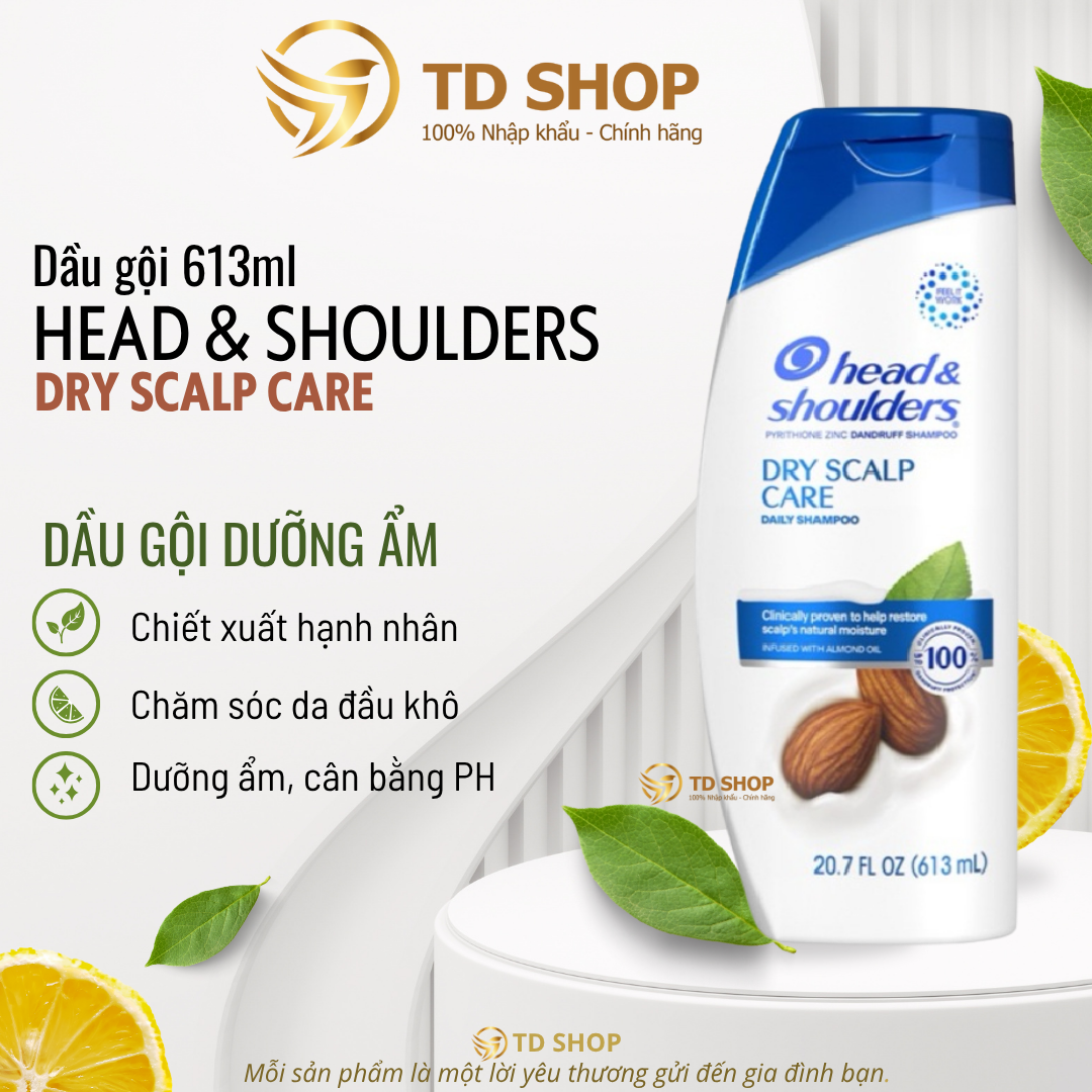 [NK Mỹ] Dầu gội Head&Shoulders nhập Mỹ 613ml Classic clean I Hạnh nhân - TD Shop