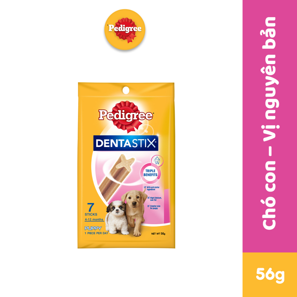 Bánh xương cho chó Pedigree Puppy chăm sóc răng miệng cho chó con 2-5kg Dentastix 56gr Petemo Pet Sh