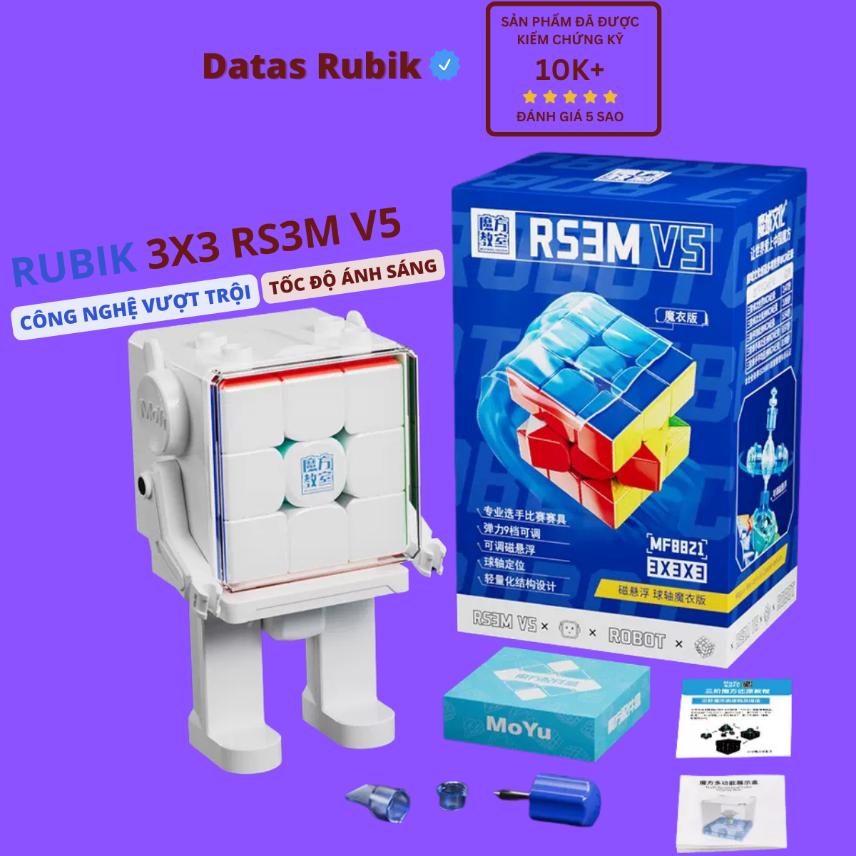 Rubik 3x3 MoYu RS3M V5 Robot RS3 M 3x3 Magnetic Ball Core UV Rubic 3 Tầng Cao Cấp Nam Châm Đồ Chơi T