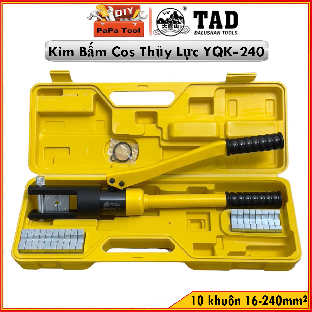 Kìm ép cos Thủy lực YQK-240 PaPaTool. Kìm bấm cos thủy lực kìm ép cos từ 16 đến 240mm2 Hàng Chất Lượ