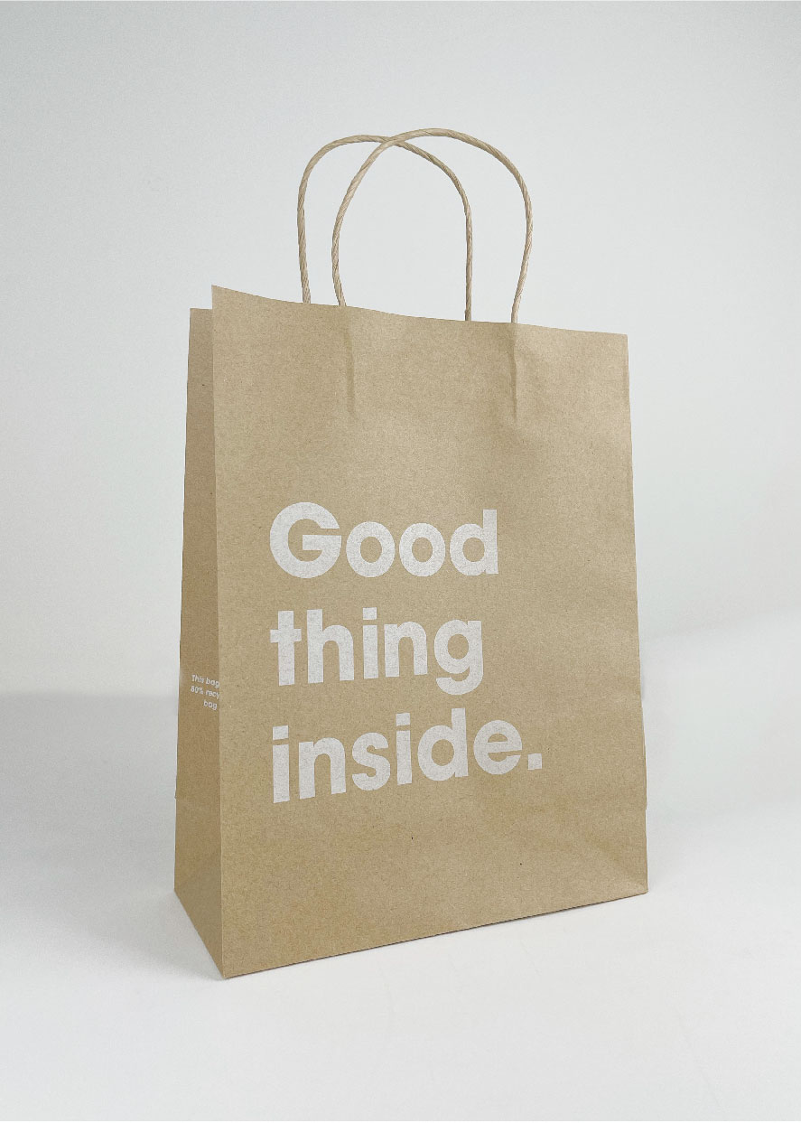 TÚI GIẤY KRAFT NÂU QUÀ TẶNG GOOD THING INSIDE. KÍCH THƯỚC 22x10x28.7 CM