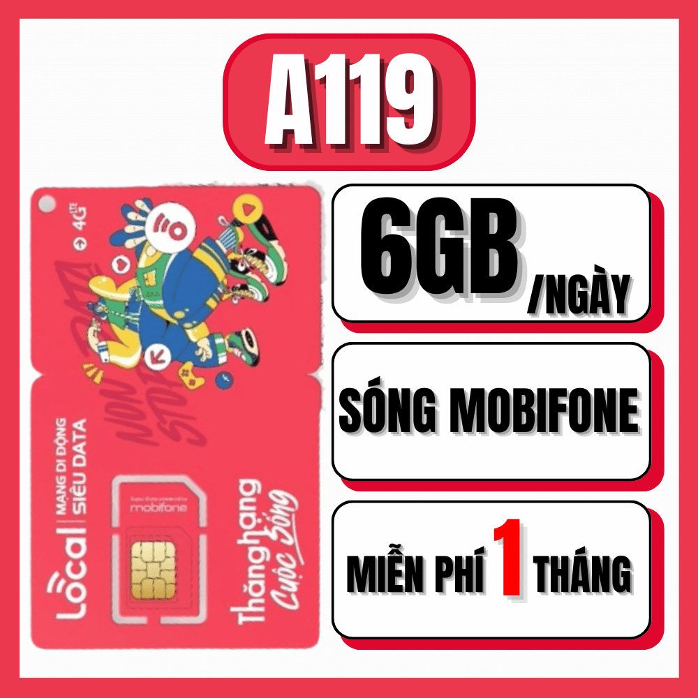 ( MIỄN PHÍ 1 THÁNG ĐẦU ) Sim 4G Sóng Mobifone Chuyên Dùng Cho Khách Du Lịch - Đăng Kí Sẵn Gói Cước 1
