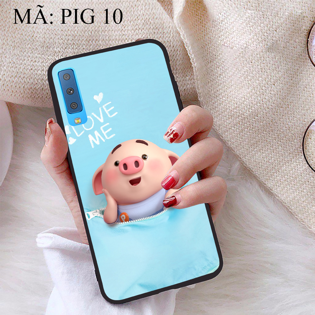 Ốp lưng Samsung A7 2018 viền dẻo TPU BST Pig Cute