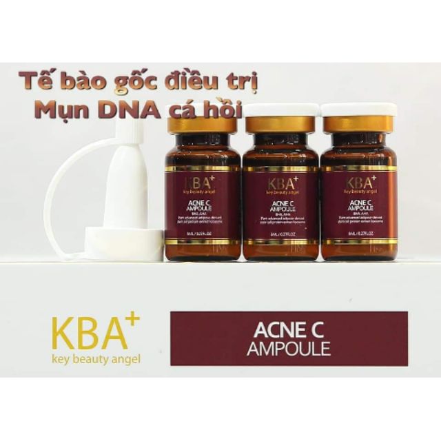 Tế bào gốc trị mụn KBA DNA cá Hồi ACNE C AMPOULE - TẠM BIỆT NỖI LO VỀ MỤN Sử dụng cho mọi loại da