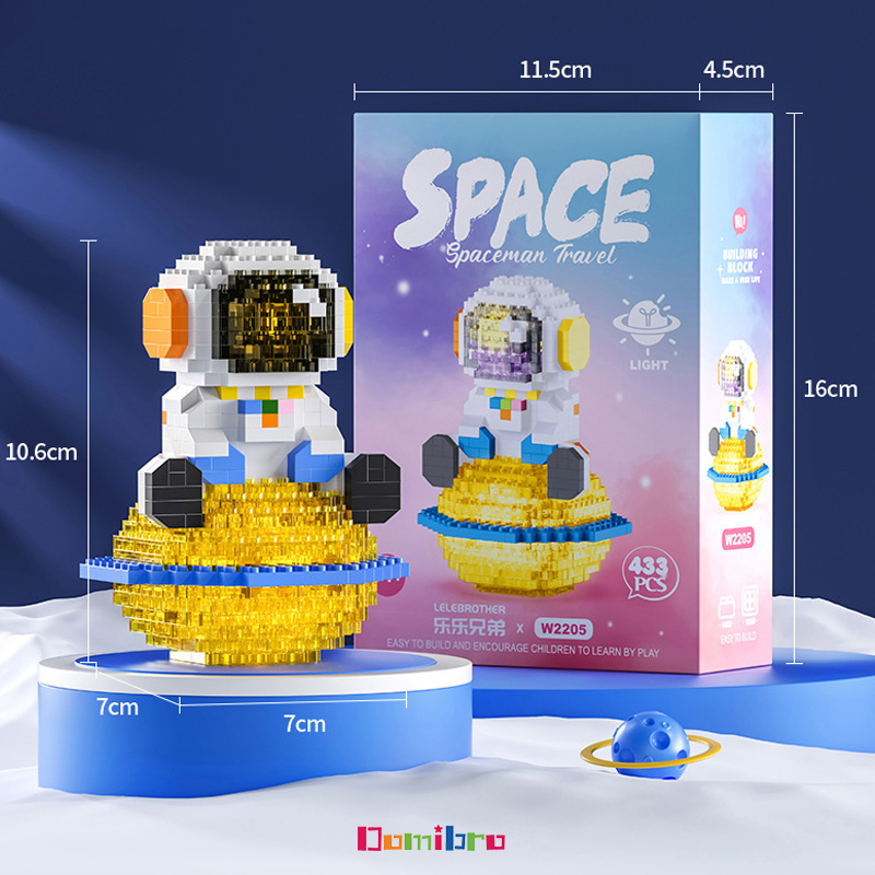 Mô hình phi hành gia có đèn Lego Space bricks đồ chơi lắp ráp Phi Hành Gia 3D Có Đèn
