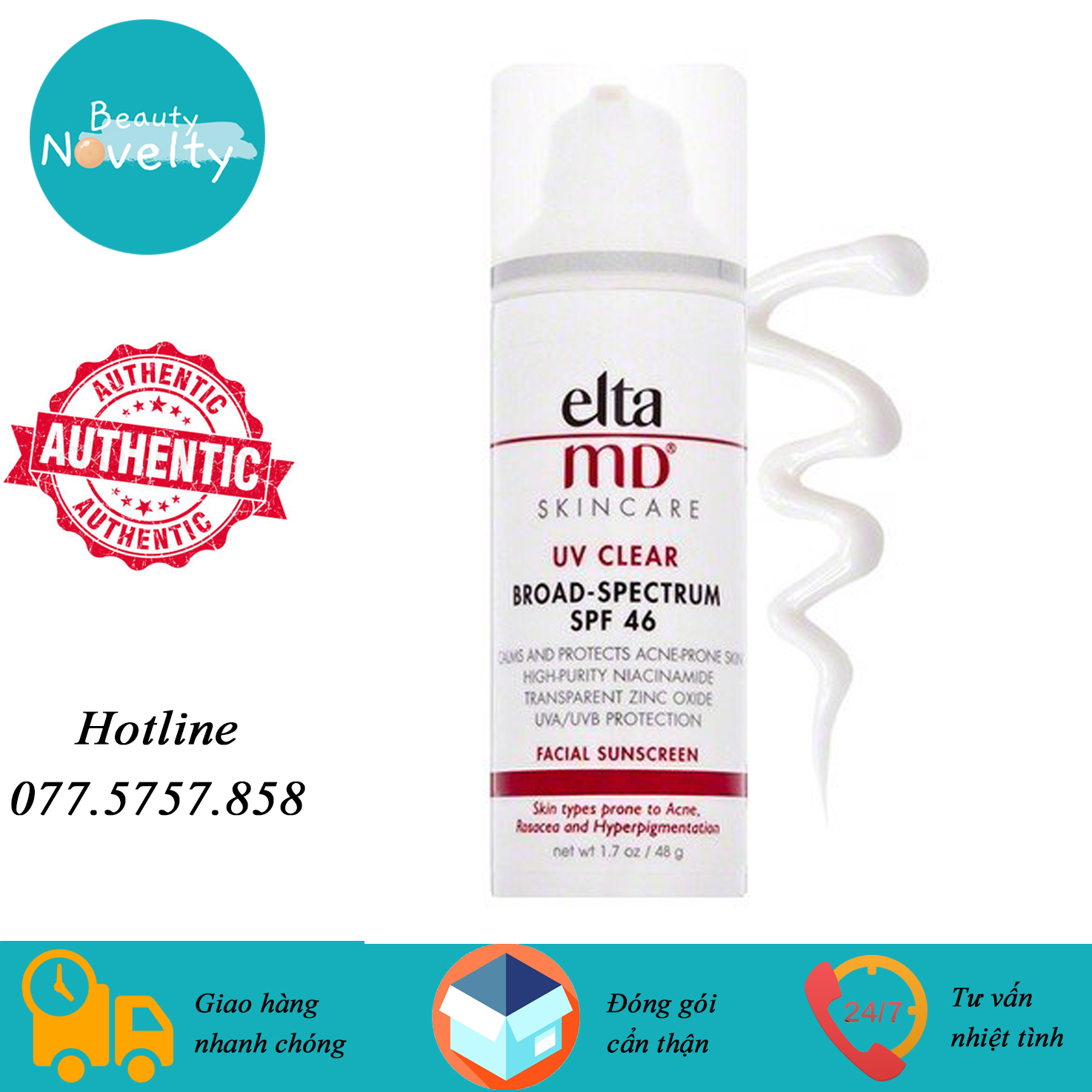 Kem chống nắng sáng đều sắc da EltaMD UV Clear Broad-Spectrum SPF 46 - Untinted (bản không màu)