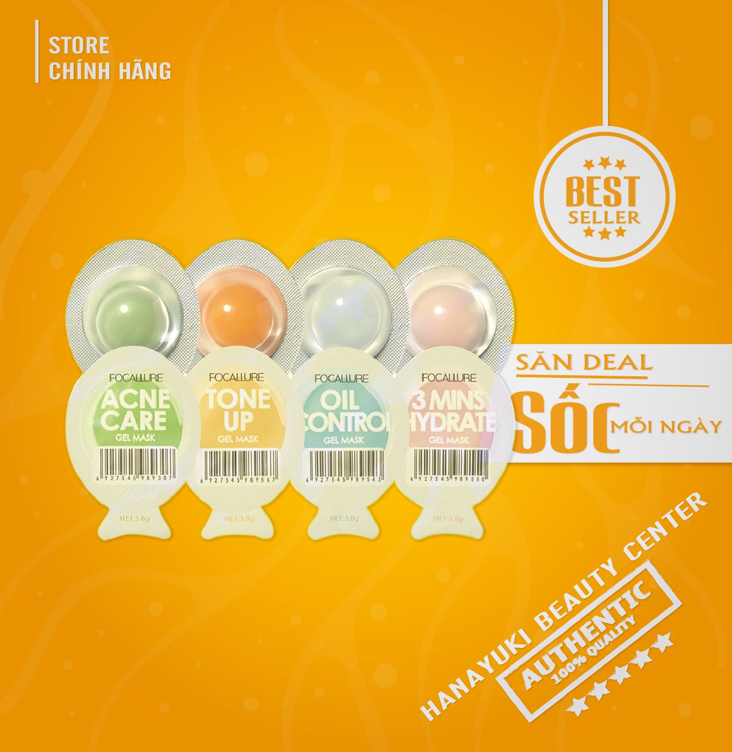 Combo 4 Mặt Nạ Focallure Lõi Kép Dưỡng Chuyên Sâu Phục Hồi Da Cấp Tốc - Hanayuki Asia
