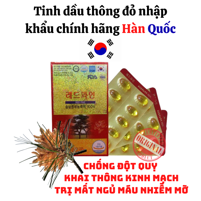 [Chính Hãng] Tinh Dầu Thông Đỏ Hàn Quốc Nhập Khẩu Loại Xịn Chống Đột Quỵ Mỡ Máu Mất Ngủ