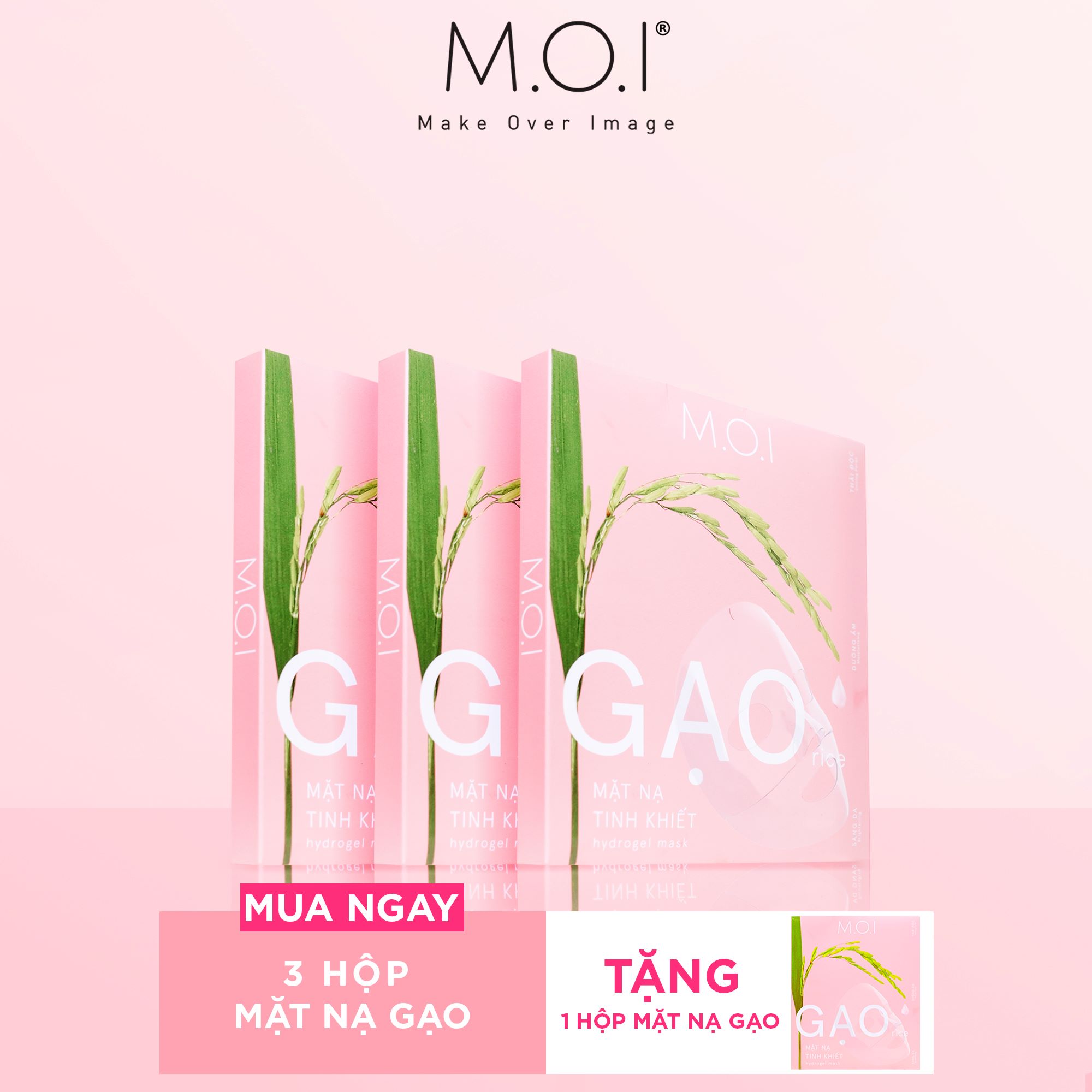 [Hcm]Mặt Nạ Gạo M.o.i Tinh Khiết Mua 3 Tặng 1 Mặt Nạ Thạch Dưỡng Ẩm Sáng Da Thải Độc Chính Hãng Xuất Xứ Hàn Quốc