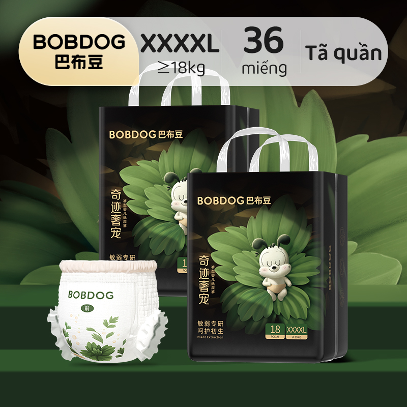 Bobdog Combo 2 Tã/Bỉm quần Miracle Luxury - 2 Gói L48 XL44 XXL40 XXXL36 XXXXL36miếng