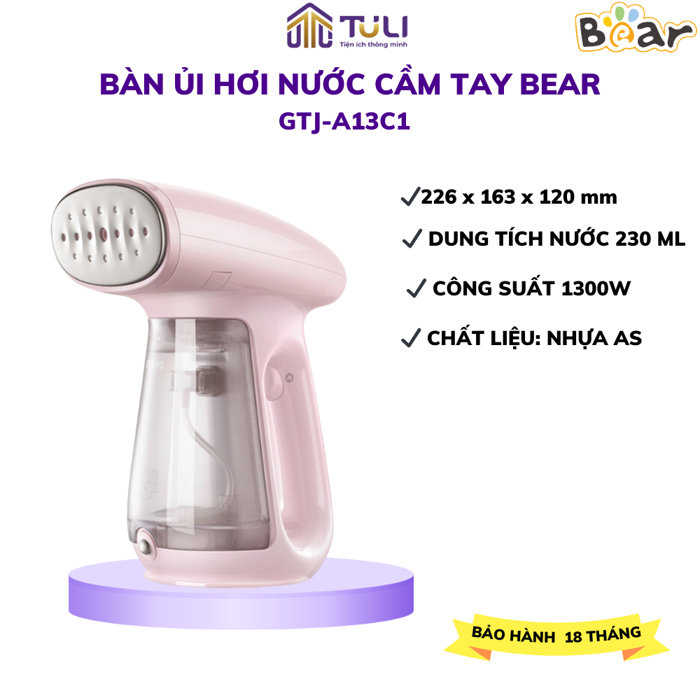 Bàn Ủi Hơi Nước Cầm Tay BEAR GTJ-A13C1 CS 1300W Luồng hơi nước mạnh mẽ Làm phẳng nhanh chóng Chính H