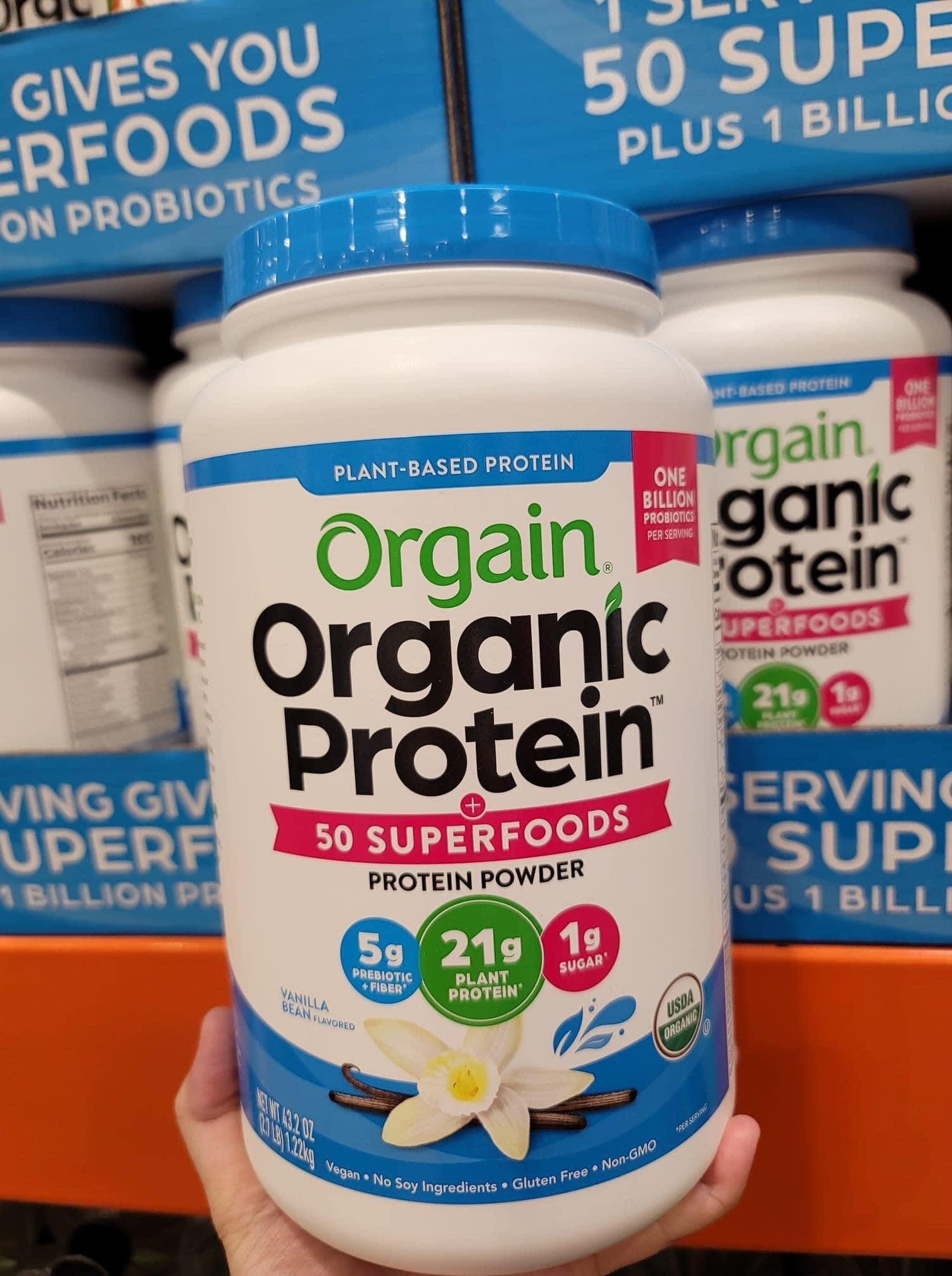 Bột Protein hữu cơ Orgain Organic Protein &amp; Superfoods 1224g hương Vani