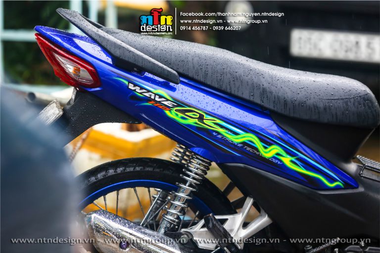 [Siêu Sale] TEM RỜI mẫu lửa xanh lá đen cho WAVE Alpha 110 xanh gp - tem nổi bật siêu hot 2023