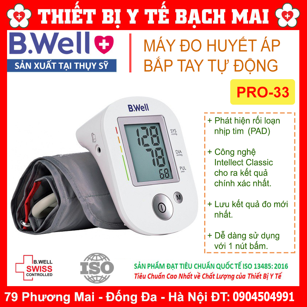 Chính Hãng Sx Tại Thuỵ Sĩ | Máy Đo Huyết Áp Bwell Pro - 33 Bảo Hành 5 Năm