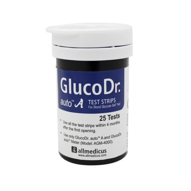 [Hcm]Que Thử Đường Huyết Glucodr Plus Agm - 4000 (Lọ 25 Que)