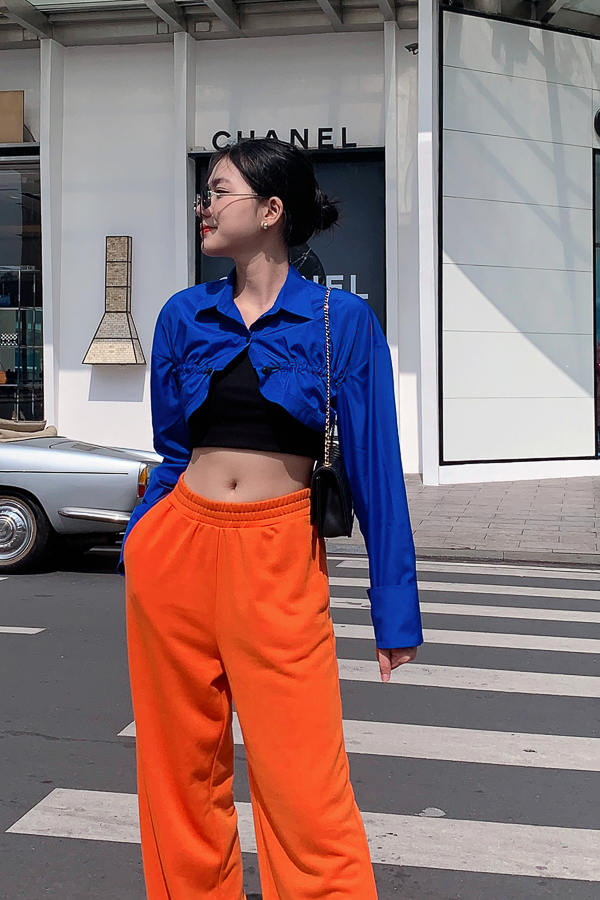 Áo khoác Maybi croptop ôm dù rút dây