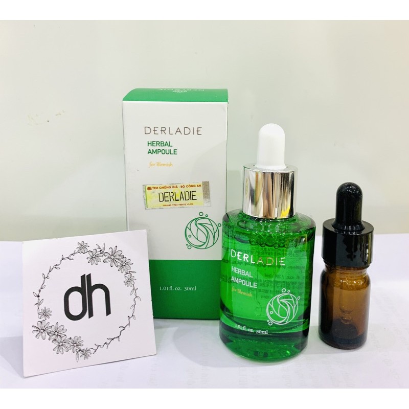 Tinh Chất Thảo Dược Hỗ Trợ Giảm Mụn Derladie Herbal Ampoule For Blemish 30ml