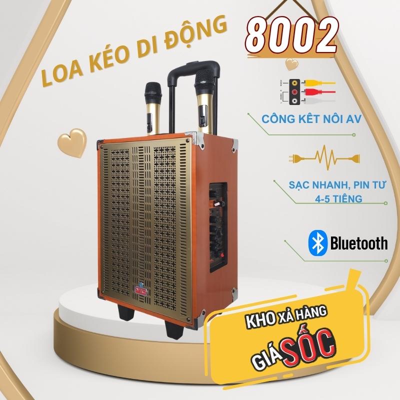 Loa kéo bluetooth ONTEKCO 8002 Bass 20 kèm micro đôi không dây chính hãng hát karaoke di động bảo hành 12 tháng