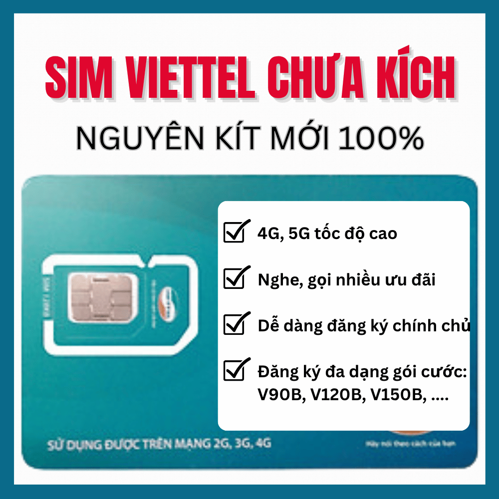 Sim 4G Viettel Chưa Kích 10 số - Đăng Kí Chính Chủ Sử Dụng Nghe Gọi Nhắn Tin Đăng Kí Mạng Gói SD70