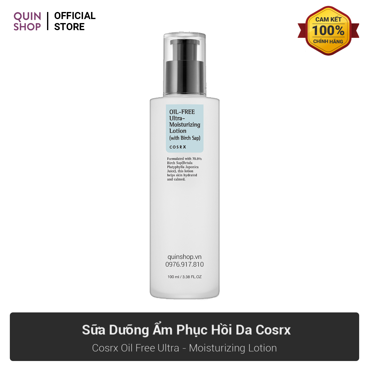 Sữa Dưỡng Ẩm Phục Hồi Da Cosrx Oil Free Ultra - Moisturizing Lotion