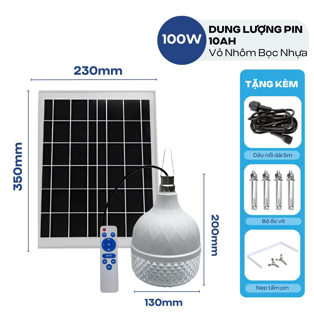 Đèn Led Tích Điện Năng Lượng Mặt Trời ATH LIGHTING Loại Đèn Tích Điện Thế Hệ Mới Chống Nước IP67 Bảo Hành 24 Tháng