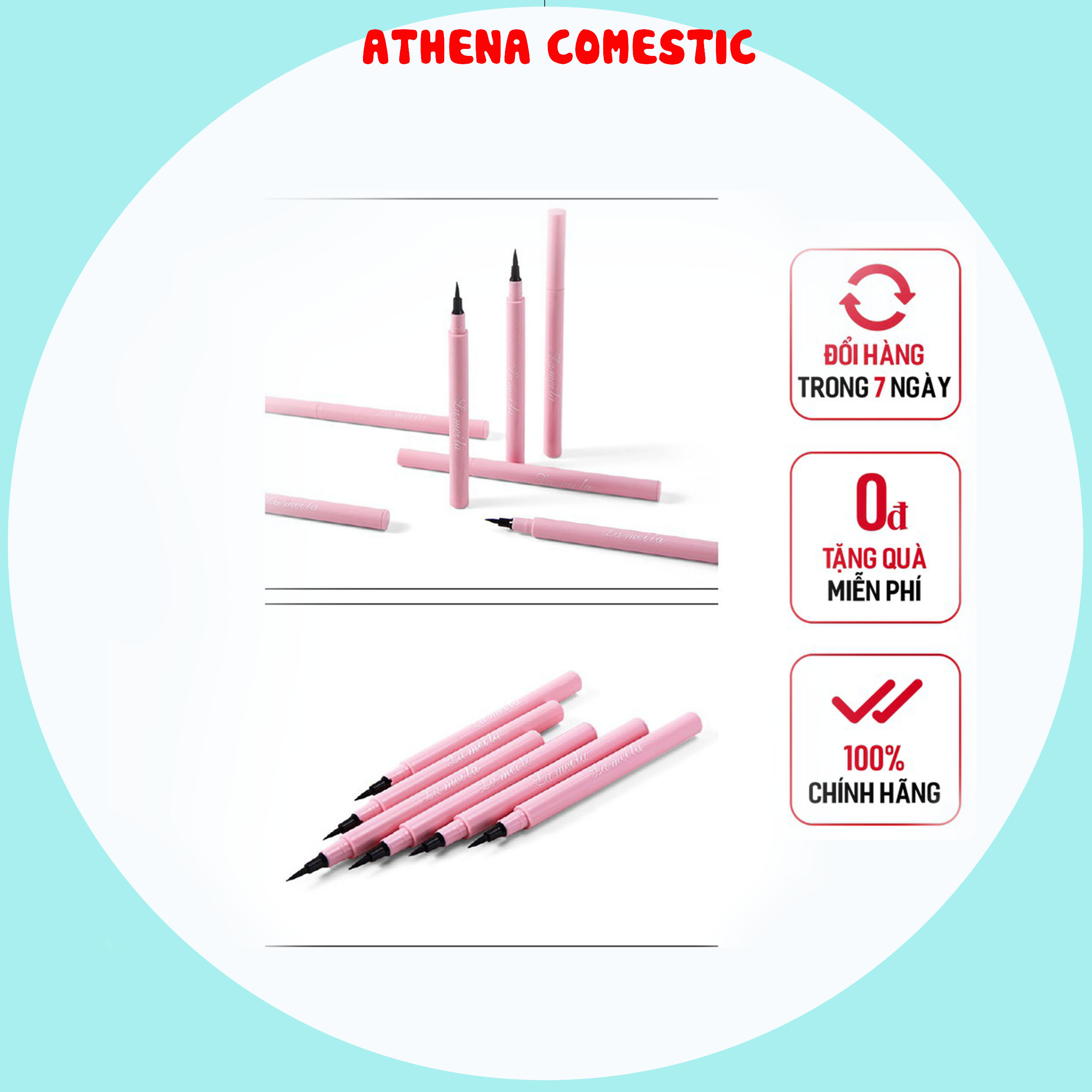 Bút Kẻ Mắt Lameila Vỏ Hồng Chống Thấm Nước Lâu Trôi Trang Điểm Chuyên Nghiệp