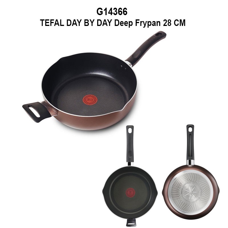 Chảo chống dính Tefal Day By Day G1430405 đáy từ 24cm / 28cm - Chảo sâu lòng - Chảo Chiên