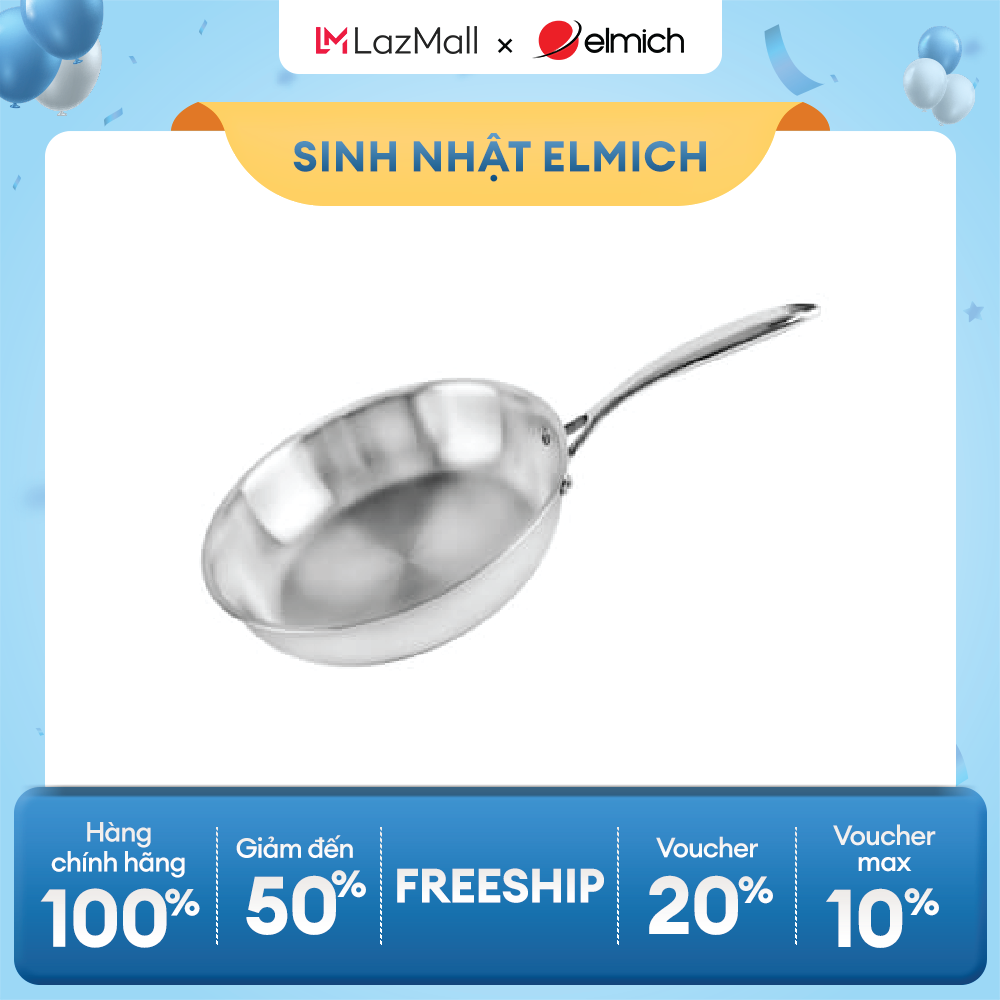 (Duy nhất 20h 04.05-07.05)Chảo inox nguyên khối Elmich Trimax EL 3846SI size 20cm
