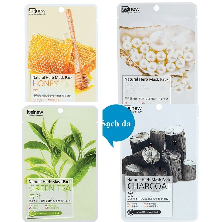 Combo 8 Mặt nạ Benew dưỡng trắng da chống nhăn và lão hóa Hàn Quốc 22ml (Mix đủ 4 vị)