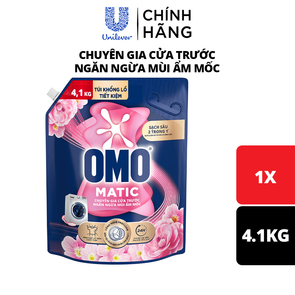 Túi nước giặt OMO Matic 4.1kg dành cho máy giặt cửa trên/cửa trước xoáy bay vết bẩn hương thơm bền l