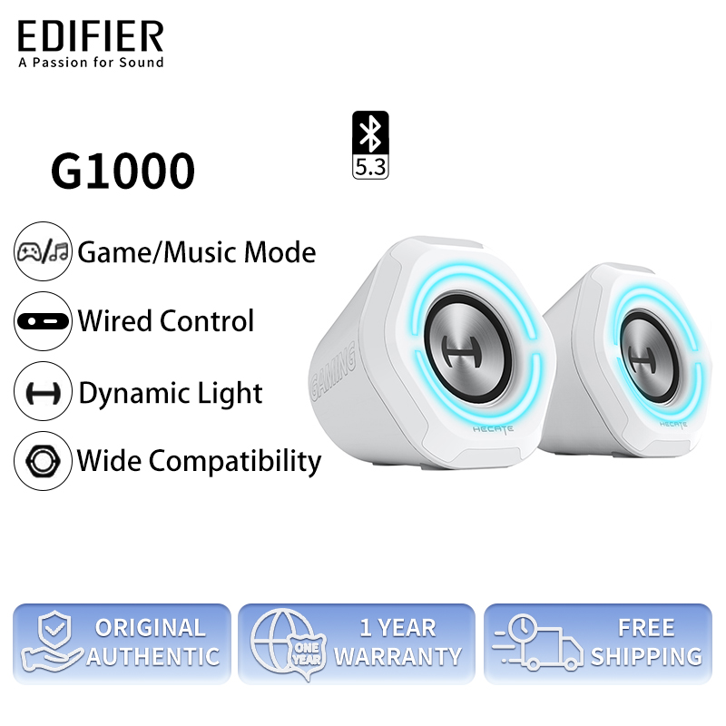 Loa không dây &amp; loa Bluetooth 5.3 Edifier G1000 Xịn Gamming Có đèn led Nghe nhạc Mua micro hát karaoke Mini Bass mạnh Chế độ trò chơi/nhạc Tương thích rộng rãi
