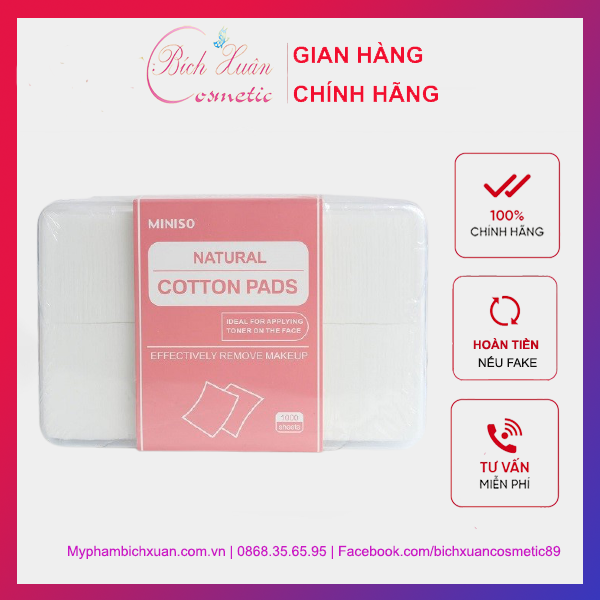 BÔNG TẨY TRANG MINISO Hộp 1000 MIẾNG