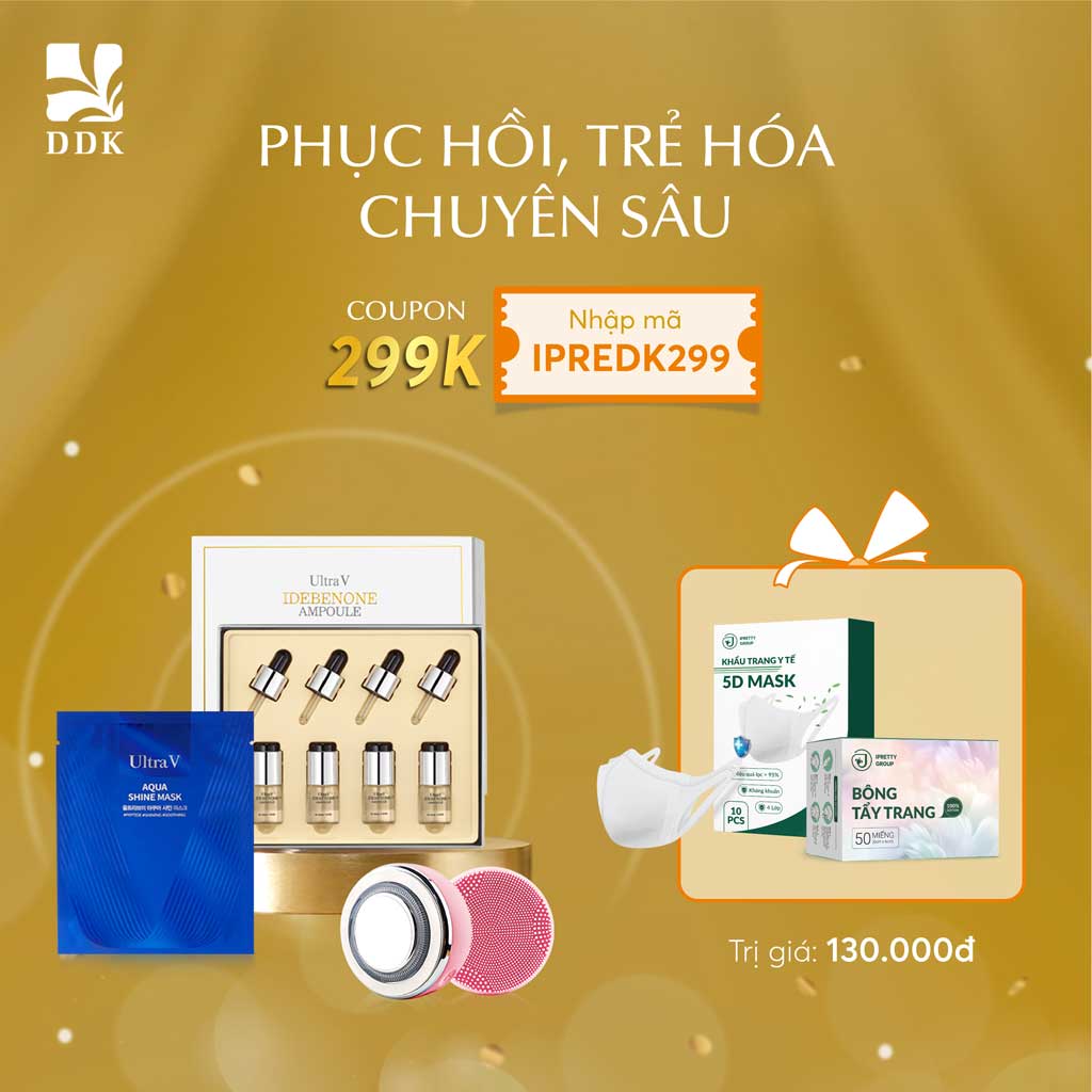 [Combo] Tinh Chất Chống Lão Hóa Idebenone Ampoule + Máy Rửa Mặt Nâng Cơ Honest + Mặt Nạ Dưỡng Trắng Aqua Shine Mask