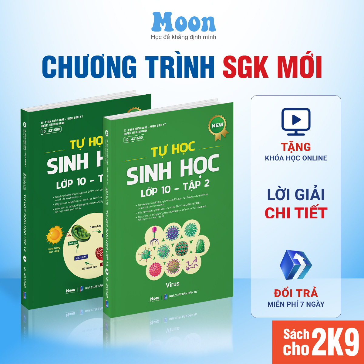 Sách tự học sinh học lớp 10 thầy Phan Khắc Nghệ moonbook