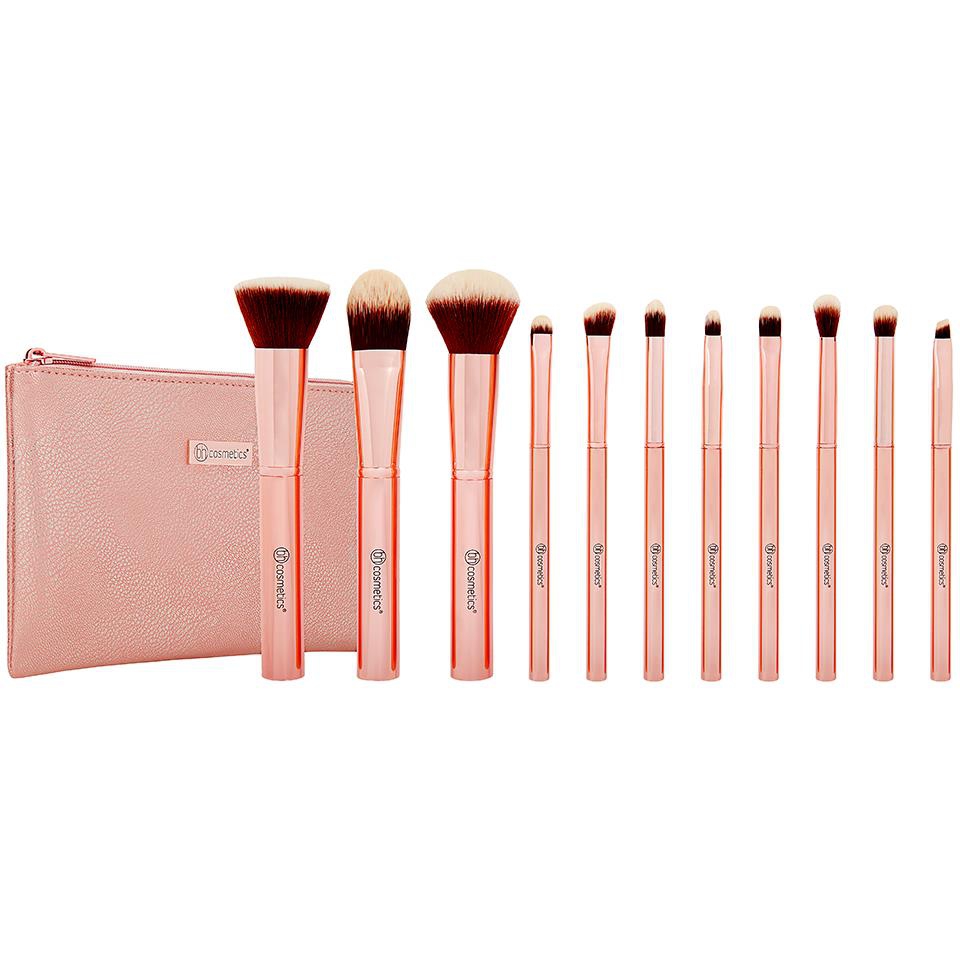 [Hcm]Bh Meta Rose 11 Piece Brush Set With Bag