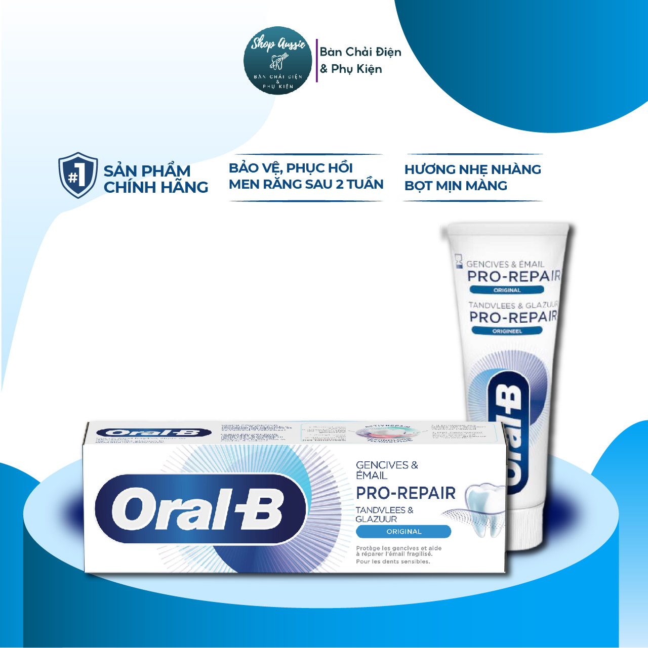 Kem Đánh Răng Oral-B Gencives & Email Pro-Repair Original - Phục Hồi Men Răng Trong 2 Tuần Hương Thơ