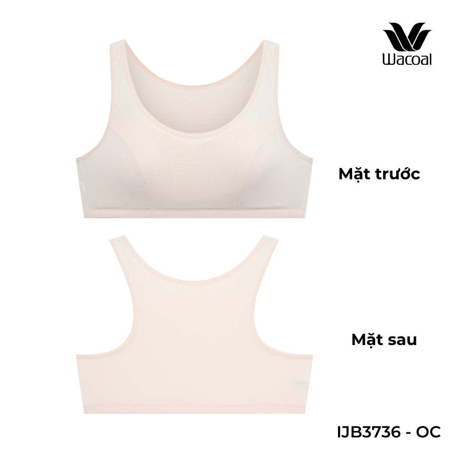 Áo lót trẻ em Wacoal IJB3736 không gọng không móc cài vải thoáng khí - JB3736 bra junior