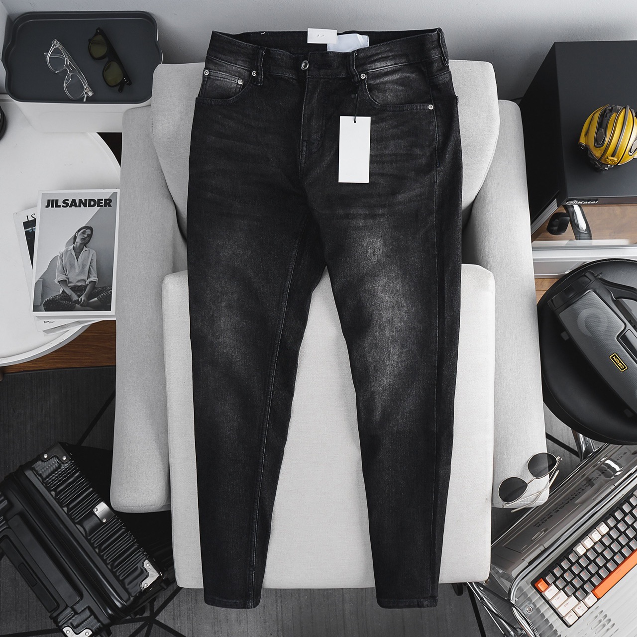 Quần jean nam slimfit idigo đen co giãn cao cấp