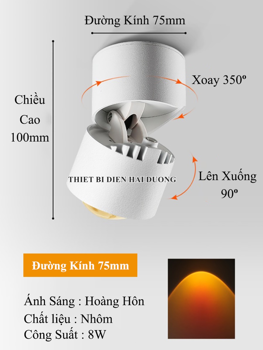 Đèn LED Ống Bơ Rọi Ánh Sáng Hoàng Hôn DGT-0363 - Decor Trang Trí Chụp Ảnh Quay Video Livestream Tikt