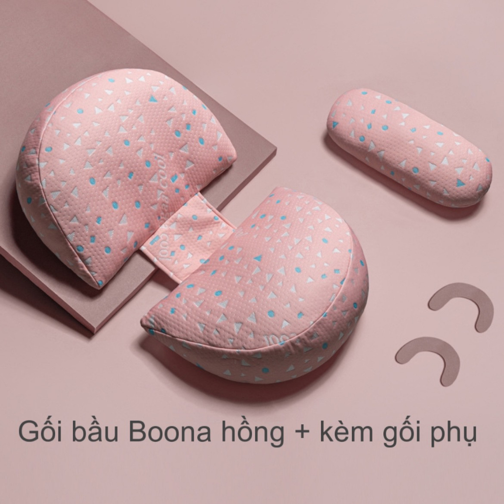 Gối bà bầu cánh tiên cao cấp Boona giảm tối đa đau lưng tặng kèm gối phụ hỗ trợ mẹ và bé ngủ ngon giấc