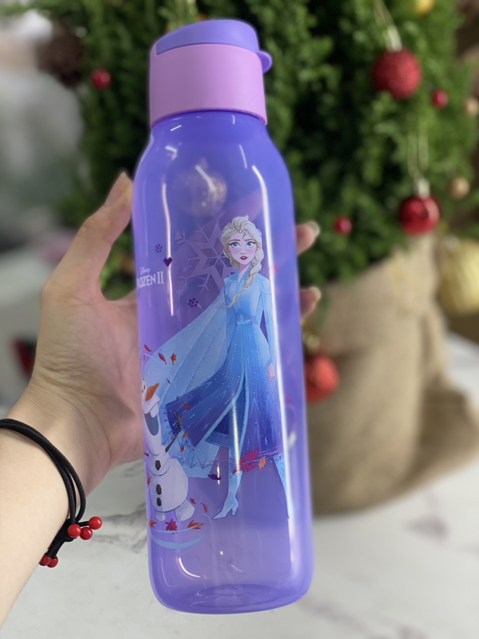 Bộ hộp cơm 590 ml và bình nước 750ml hoạ tiết Elsa Frozen II - Forever Sisters hàng Tupperware Món quà cực chất cho các bé