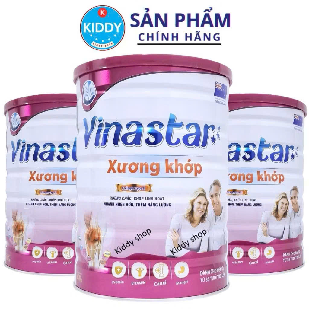 Sữa Vinastar Xương Khớp 900g giúp xương khớp chắc khỏe dẻo dai linh hoạt (lon màu đỏ) cam kết chính 