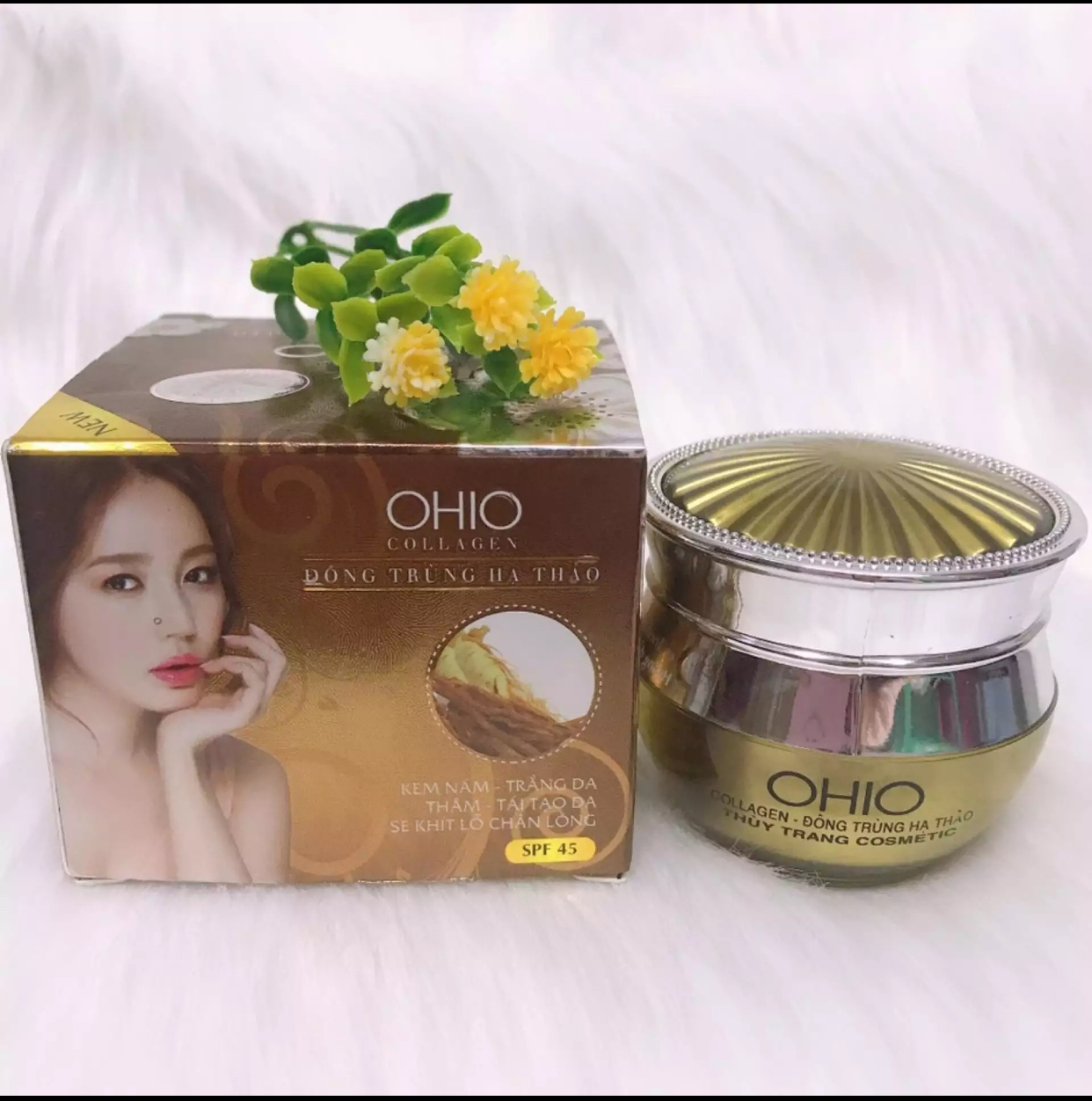 [HCM]Kem Nám - Trắng Da - Thâm - Tái Tạo - Se Khít Lỗ Chân Lông OHIO Collagen - Đông Trùng Hạ Thảo (20g)