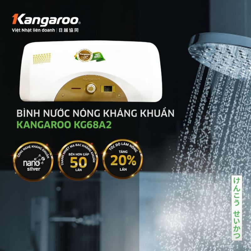 [Voucher 15%] Bình nước nóng kháng khuẩn Kangaroo KG68A2 - 22L
