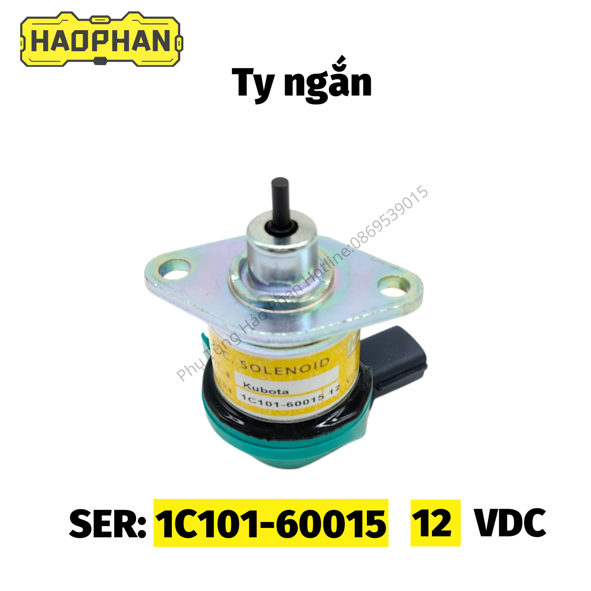 Rơ le rơ le tắt máy solenoid tắt máy Kubota điện áp 12V cao cấp hàng HPM gồm 3 loại ty ngắn ty trung