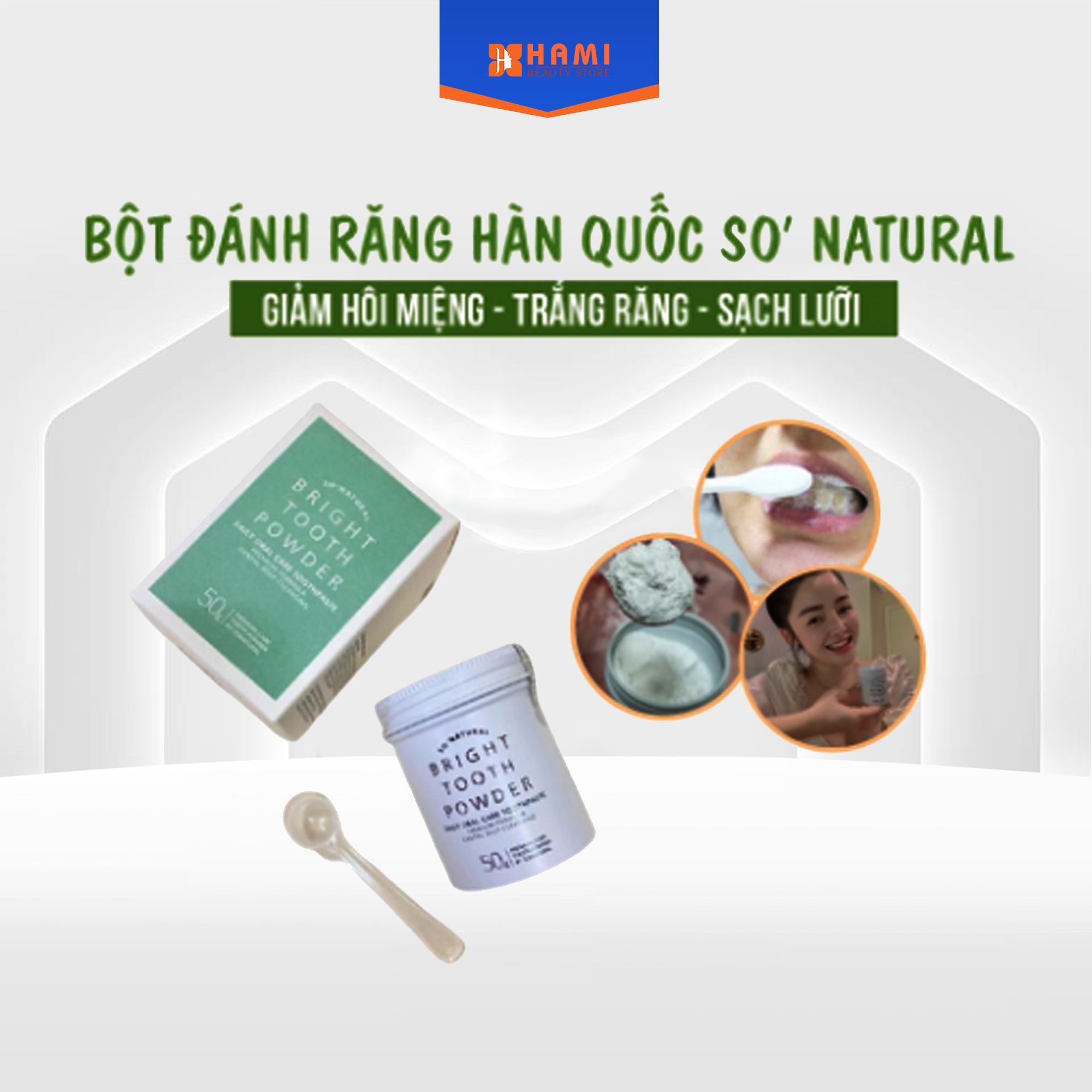 Bột Đánh Trắng Răng Giảm Hôi Miệng Bring Tooth Powder So Natural Hàn Quốc Chiết Xuất Từ Than Hoạt Tính