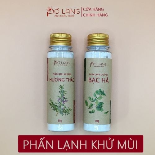 Phấn Lạnh Bột Khử Mùi Cơ Thể Bạc Hà Pơ Lang Lọ 30Gam (Khử Mùi 24 Giờ Không Vàng Áo)