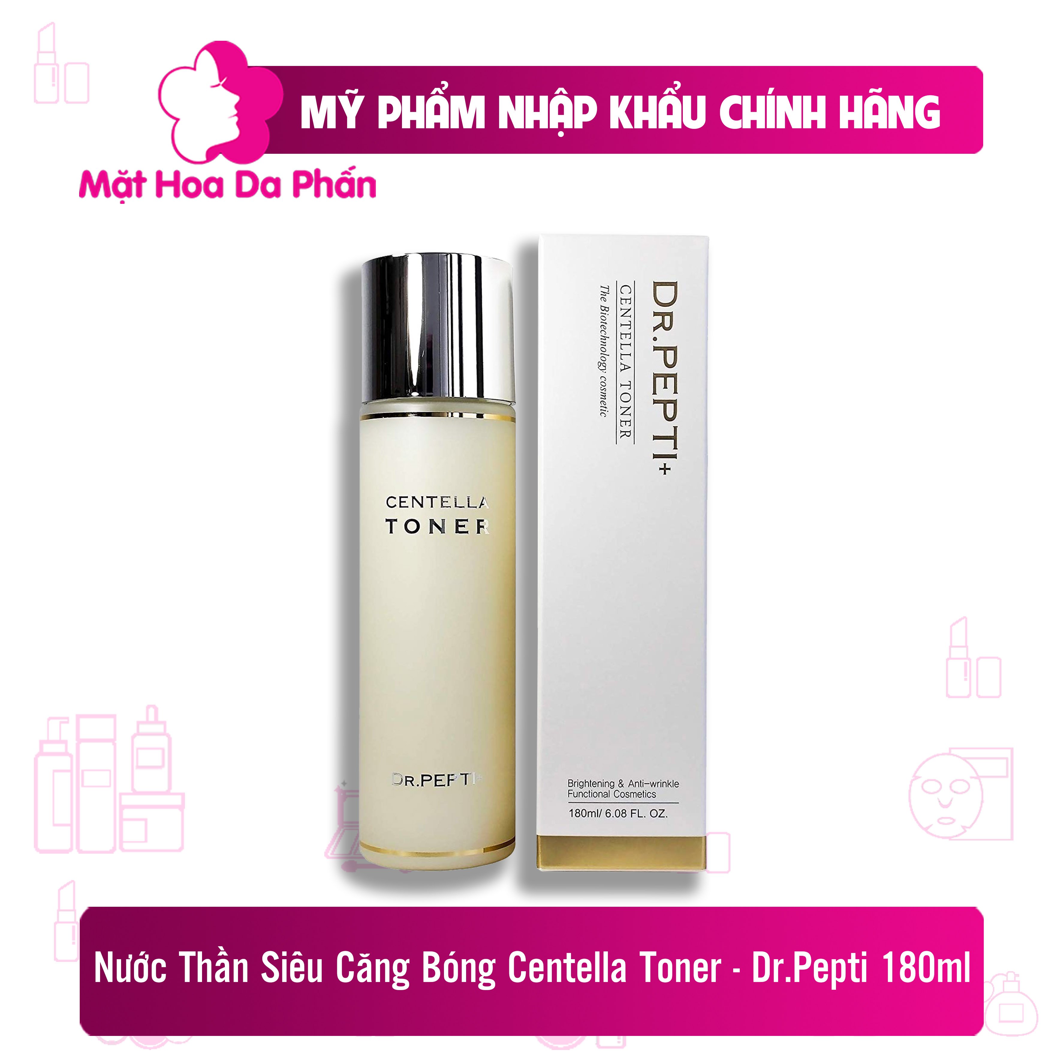 Nước Thần Siêu Căng Bóng Centella Toner - Dr.pepti 180Ml