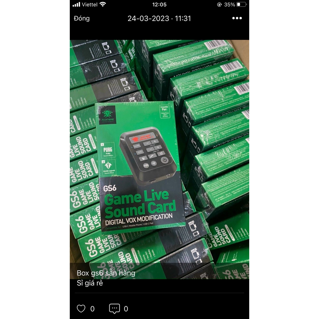Box Livestream Stereo Card Âm Thanh Plextone GS6 Giao Diện USB-C 3.5mm Cho Điện Thoại Android/ Pad Chuyên Dụng