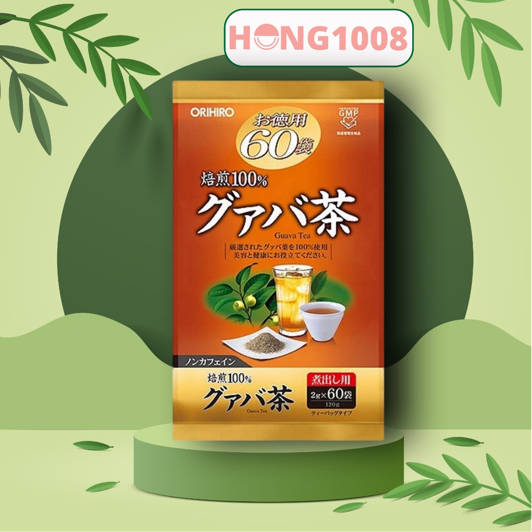 Trà Lá Ổi Guava Tinh Chất Lá Ổi Orihiro Nhật Bản - Trà ỔI túi 60 gói nhỏ - Shop Hong1008